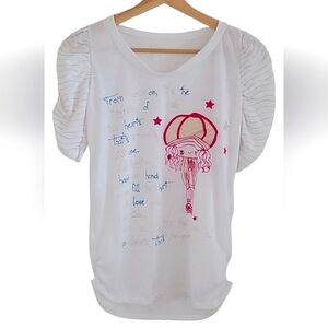 Girls Short Sleeve Glitter Top